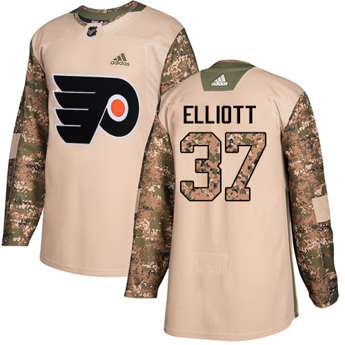 Adidas Flyers #37 Brian Elliott Camo Authentic Veterans Day Stitched NHL Jersey